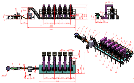 Full automatic gummy candy snacks,lollipop mixture packing line 6