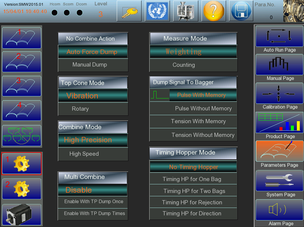 How to set multi times weigh of multihead weigher 4