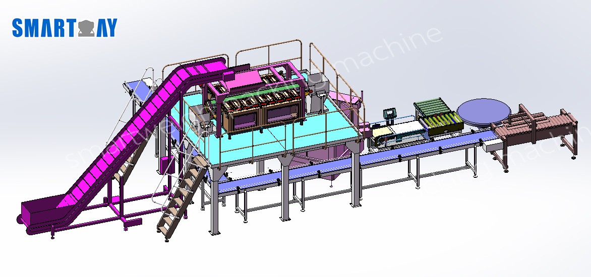 ਸਮਾਰਟਵੇਟ 18 ਹੈੱਡ ਲੀਨੀਅਰ ਕੰਬਾਈਨ ਵੇਜ਼ਰ ਪ੍ਰੀਮੇਡ ਬੈਗ ਪੈਕਿੰਗ ਲਾਈਨ 1