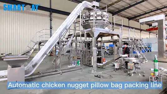 Інтэграцыя лініі ўпакоўкі замарожаных нагетаў для падушачных пакетаў 1