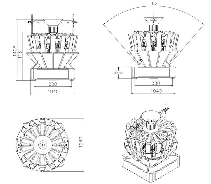 Smart Weigh Brand screw speed salad custom multihead weigher packing machine 6