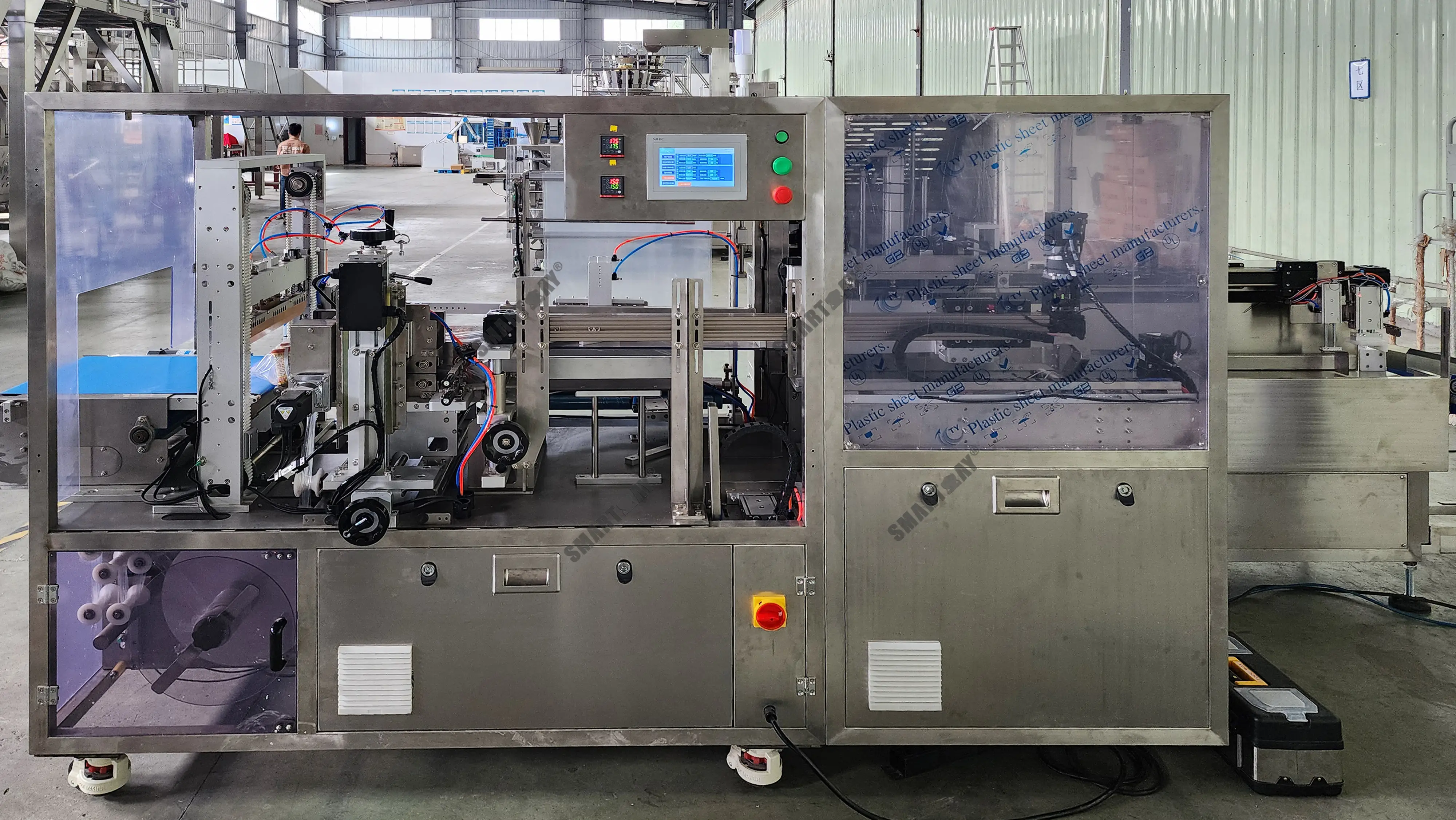 Innpakningsmaskin for snackschips, lenkede kjedeposer, sekundæremballasje 1