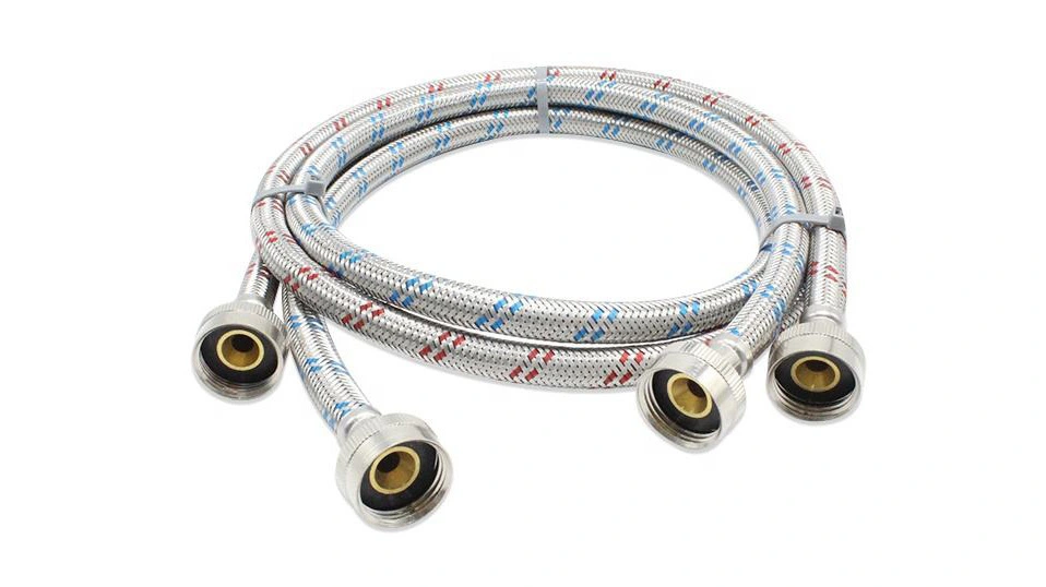 Customized Washing Machine Hoses (12FT) Connect for Easy &amp; Secure Tightening and Universal Fit to All Wash Machines 1