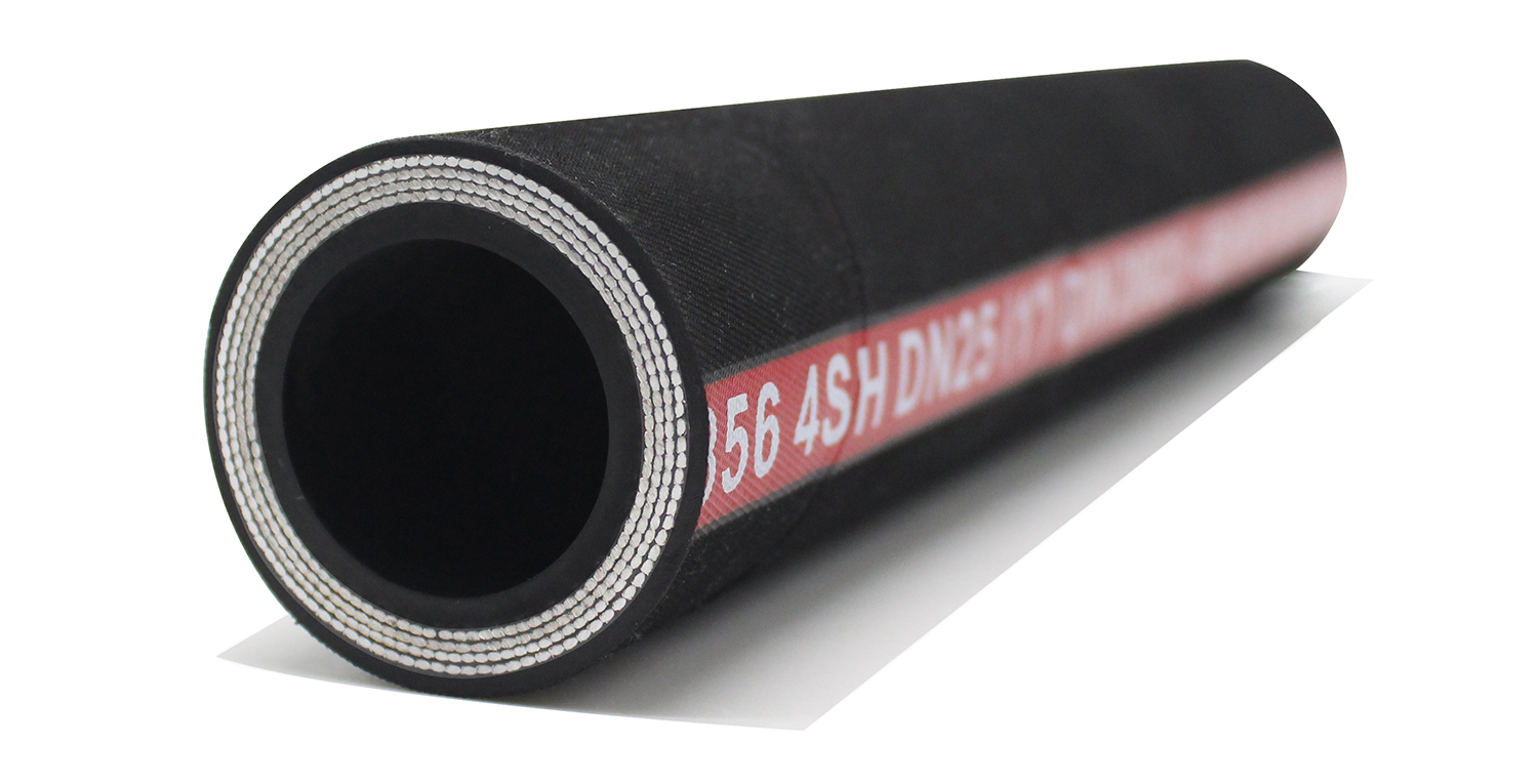 EN856 4SH Four High Strength Steel Wire Spiral Hydraulic Rubber Hose for Construction Machinery | PASSIONHOSE 8