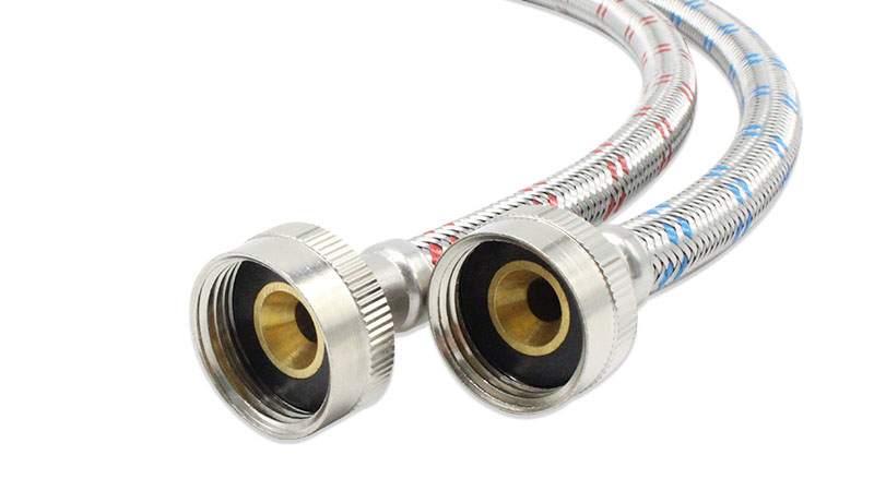 Washing Machine Hoses for Hot and Cold Water Supply Lines, EPDM Inner Tube Premium Stainless Steel Wash Machine Parts 10
