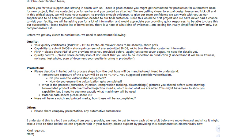 Peroxide Vulcanized EPDM Filler Neck 3