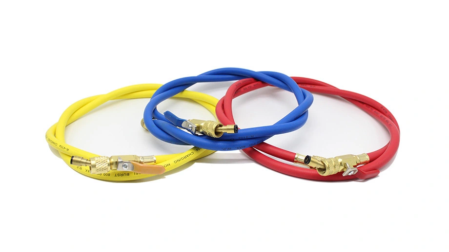 W.P 800psi Red Yellow Blue Vacuum Rated Refrigerant Charging Hoses with Ball Valves | PASSIONHOSE 1