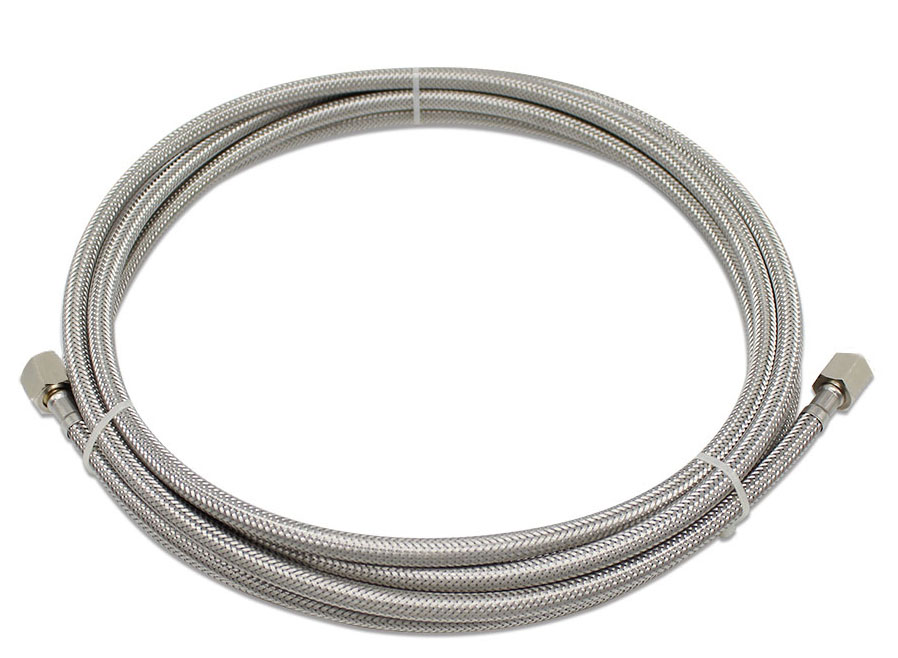 20 FT Braided Stainless Steel Ice Maker Water Hose with 1/4 x 1/4 Compression Icemaker Supply Hose 3
