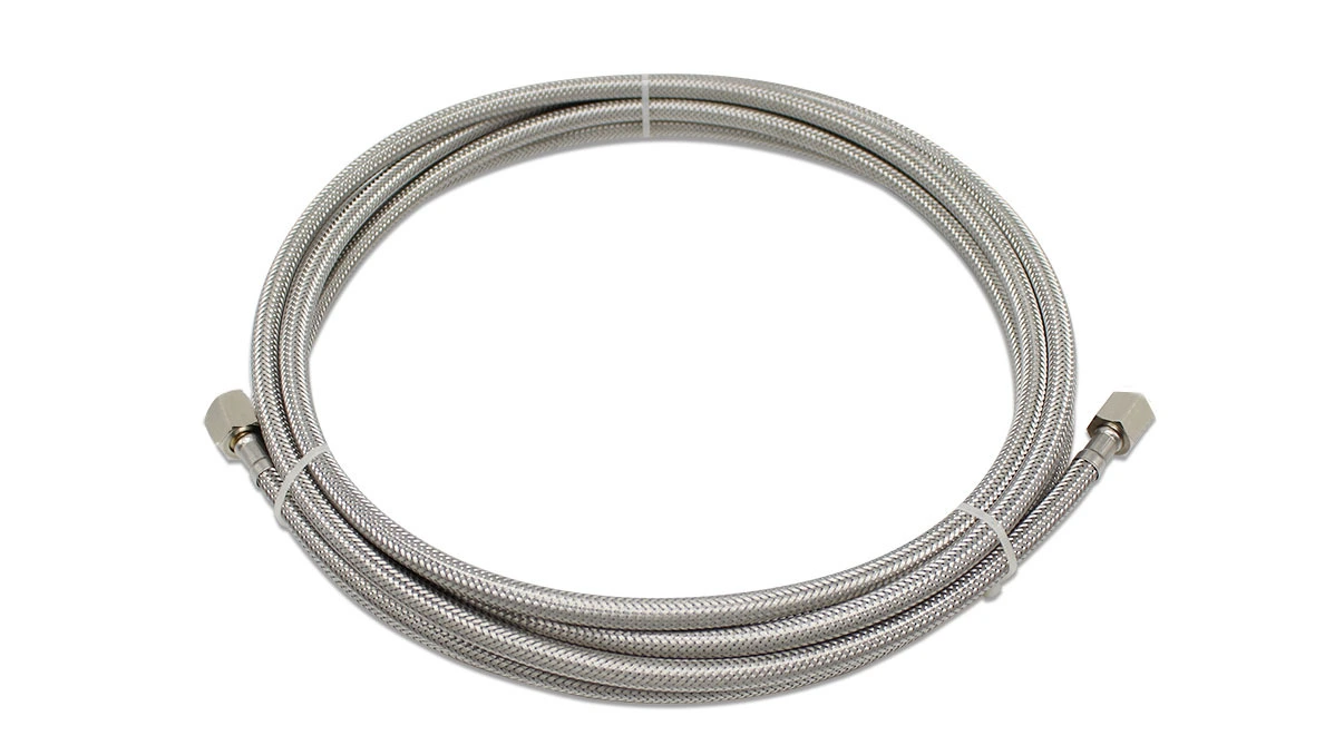 20 FT Braided Stainless Steel Ice Maker Water Hose with 1/4 x 1/4 Compression Icemaker Supply Hose 1