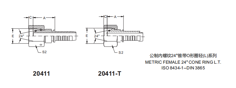 20411 DKOL Metric Female 24 Degree Cone Hydraulic Hose Connector | PASSIONHOSE 7