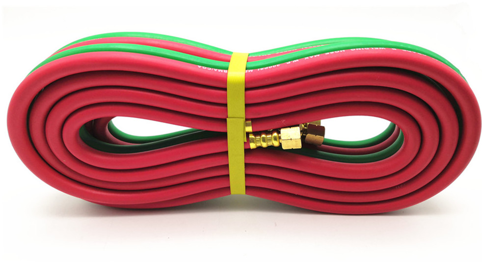 Paishun - Flexible 5mm Blue and Red Rubber Welding Torch Oxygen Acetylene Twin Hose Twin Hose with Fittings 13