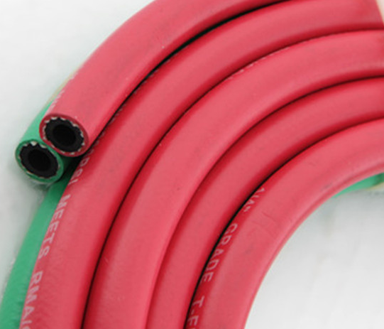 Paishun - Flexible 5mm Blue and Red Rubber Welding Torch Oxygen Acetylene Twin Hose Twin Hose with Fittings 12