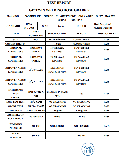 Paishun - ISO3821 Flexible 6mm Inert Single Rubber Gas Welding Oxygen Hose Single Welding Hose 23