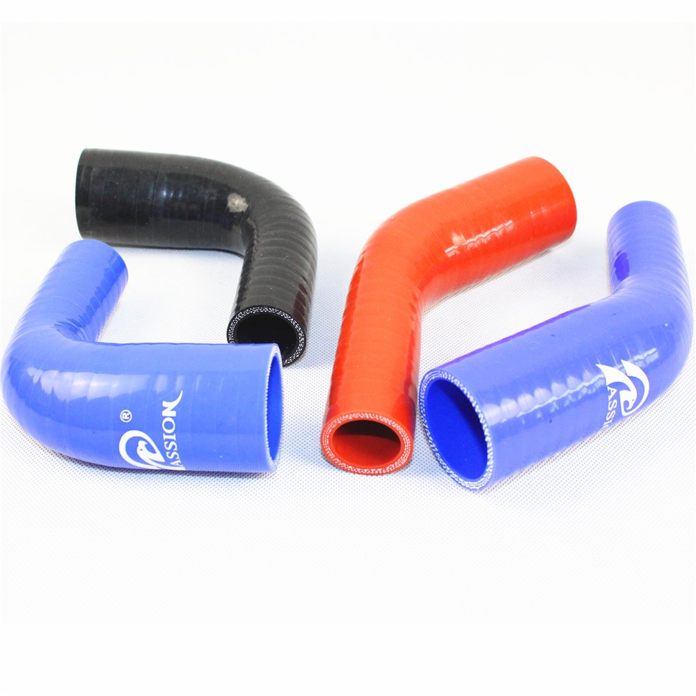 Paishun - 4" binnendiameter met 6" lengte, rode stoffen CAC-slang met bult, rechte siliconenslang met bult 18