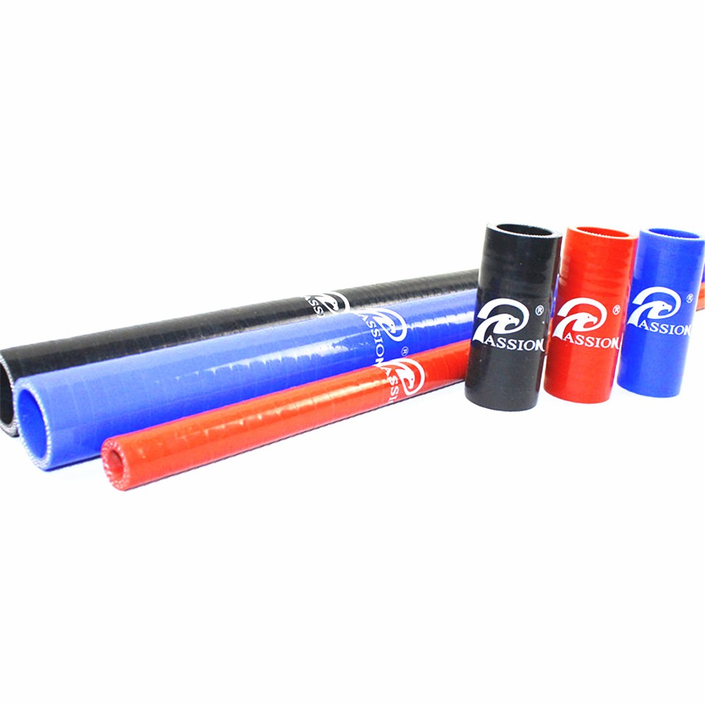 Paishun - 4" binnendiameter met 6" lengte, rode stoffen CAC-slang met bult, rechte siliconenslang met bult 12