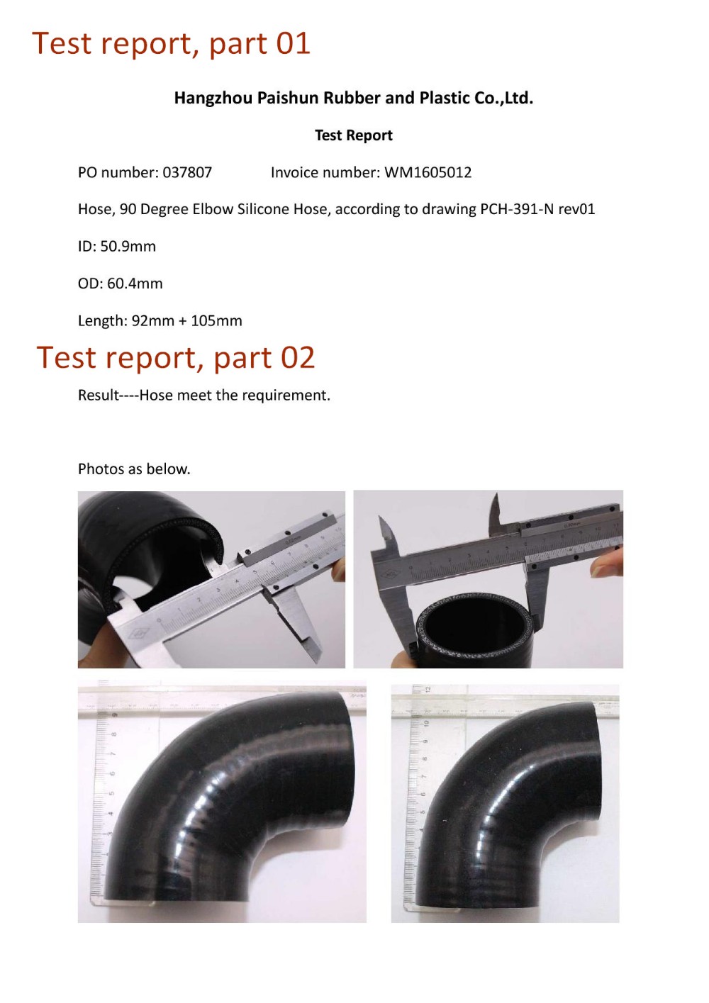 Paishun - 4" binnendiameter met 6" lengte, rode stoffen CAC-slang met bult, rechte siliconenslang met bult 23