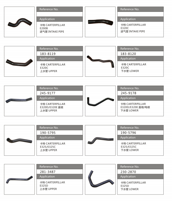 Paishun - OEM 298-1221/204-0951/193-2786 EPDM Engine Part Upper And Lower Water Pipe Hose For Excavator OEM Hose for Construction Machinery 10