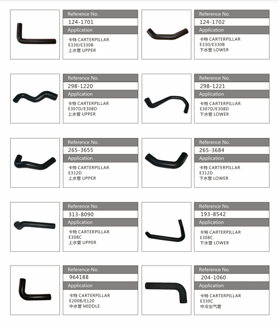Paishun - OEM 298-1221/204-0951/193-2786 EPDM Engine Part Upper And Lower Water Pipe Hose For Excavator OEM Hose for Construction Machinery 9
