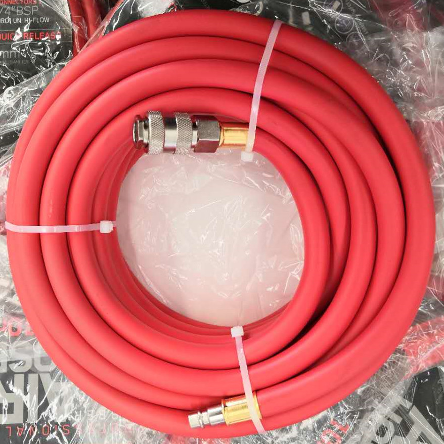 Paishun - 8 X 15 MM Rubber Compressed Air Hose TUYAU With Euro Quick Release Coupling for UK Market Air Fluid Hose Assembly 8