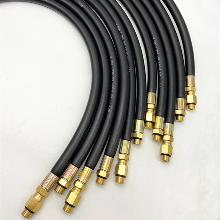 Paishun - SAE J1402 Automotive Rubber Air Brake Hose 3/8 Inch and 1/2 Inch Air Fluid Hose Assembly 1