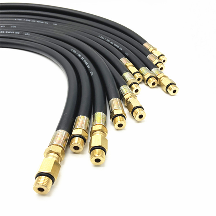 Paishun - SAE J1402 Automotive Rubber Air Brake Hose 3/8 Inch and 1/2 Inch Air Fluid Hose Assembly 8