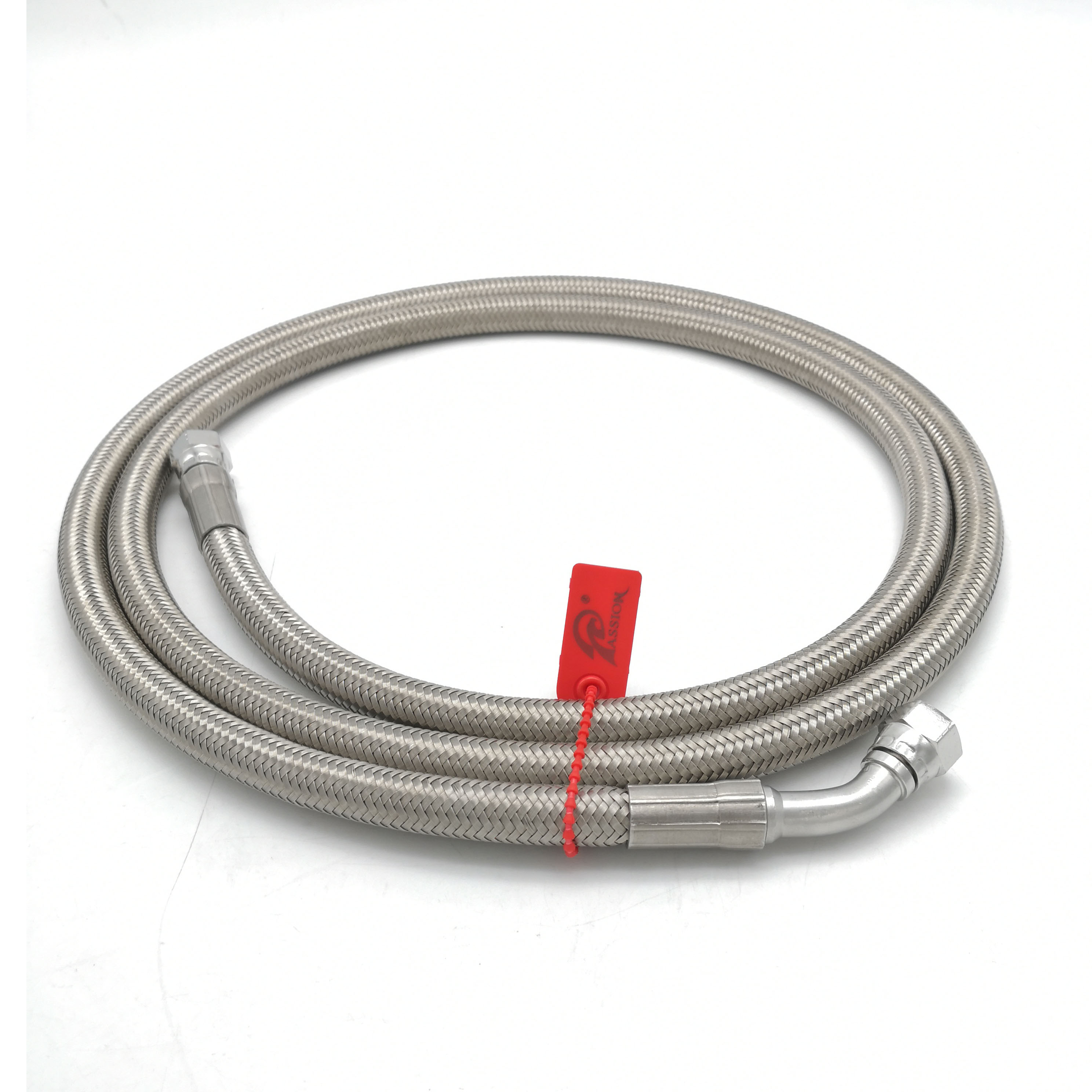 Paishun - 8AN 3/8 Flexible Stainless Steel Braided Hose PTFE Corrugated For Oil Pump Fuel PTFE Hose Assembly 9