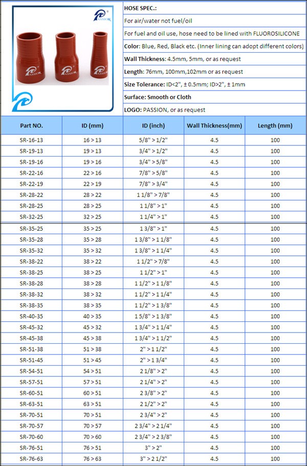 Paishun - High Temperature Resistance Straight/Shift Silicon Rubber Radiator Hose Reducer Radiator Rubber Hose 14