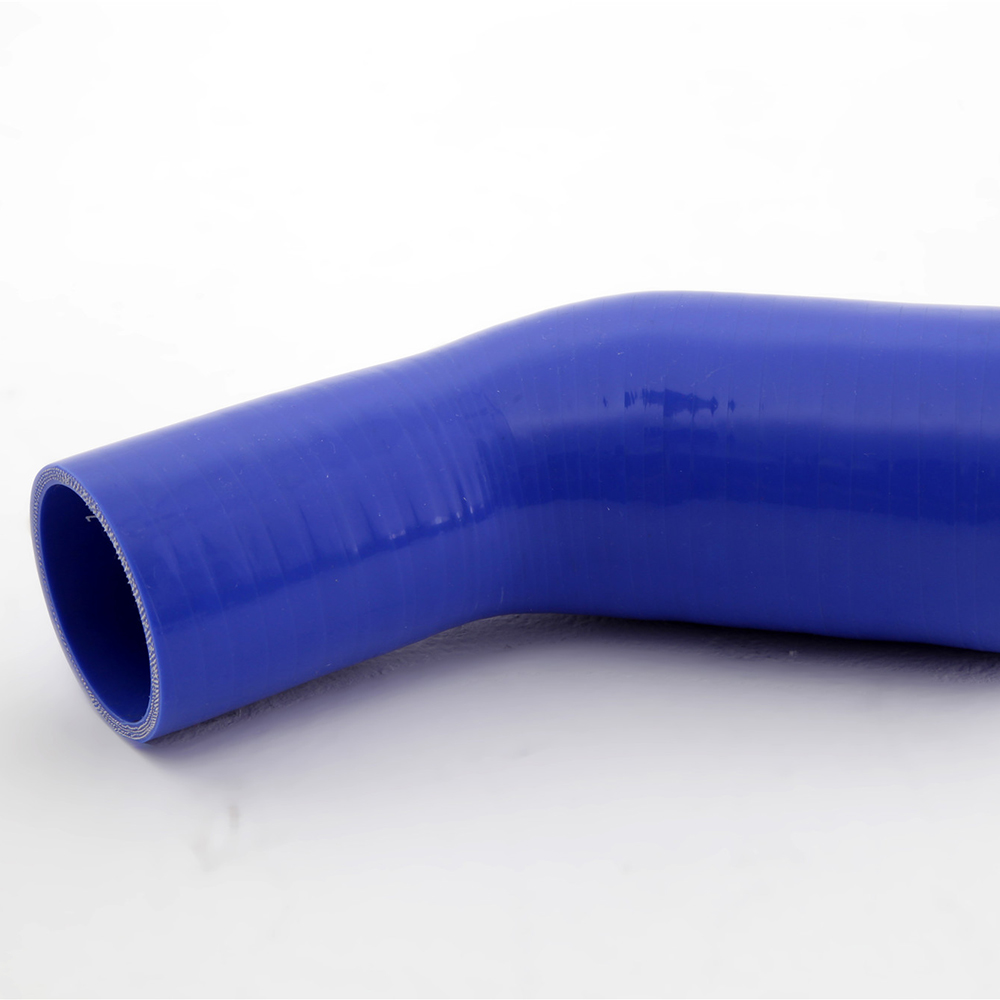  ข้อต่อซิลิโคนสีฟ้าทรงข้อศอกขนาด 4 นิ้ว เป็น 3 นิ้ว เสริมความแข็งแรง 3 ชั้น คุณภาพสูง สำหรับท่อดูดอากาศเทอร์โบ มุม 45 องศา
