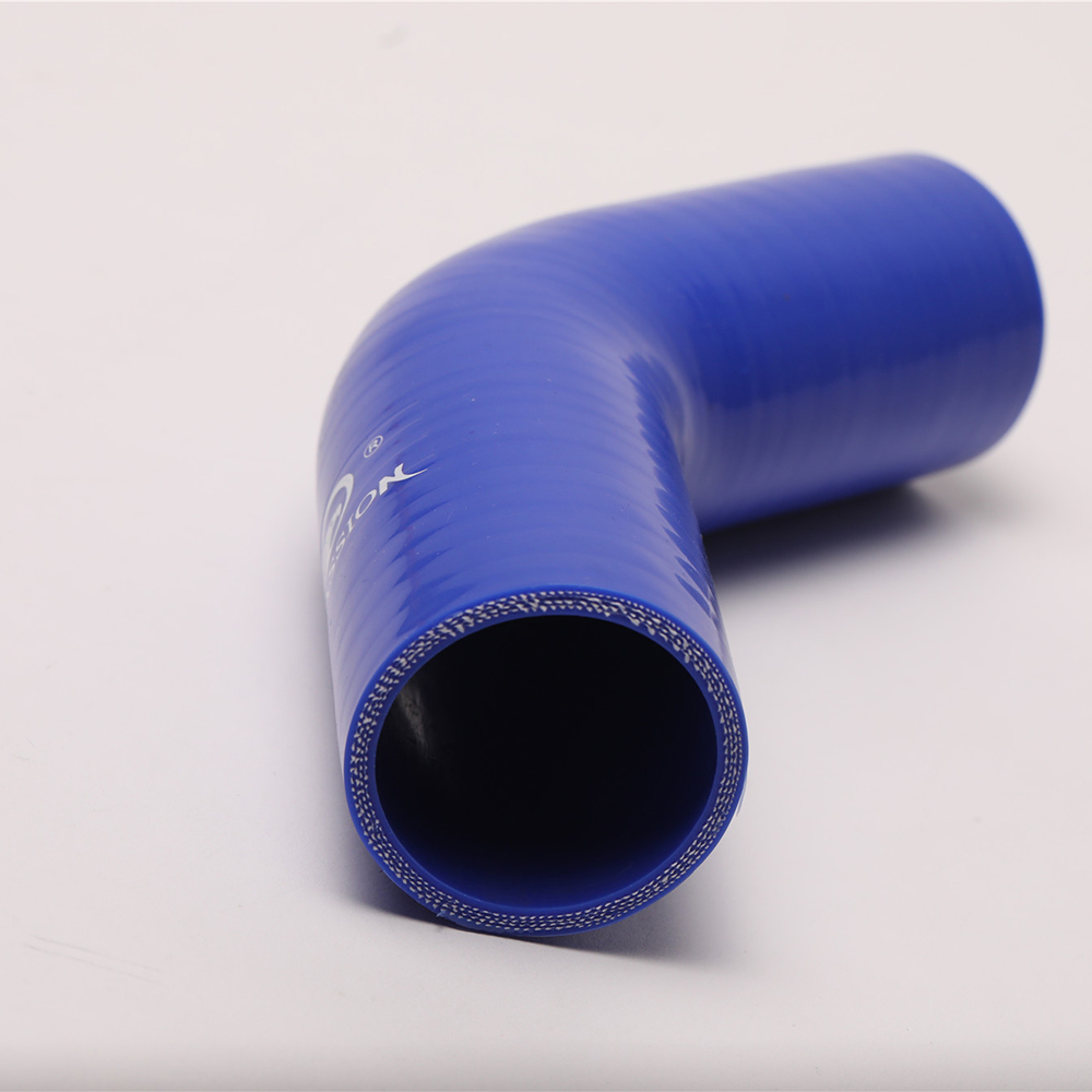  ข้อต่อซิลิโคนสีฟ้าทรงข้อศอกขนาด 4 นิ้ว เป็น 3 นิ้ว เสริมความแข็งแรง 3 ชั้น คุณภาพสูง สำหรับท่อดูดอากาศเทอร์โบ มุม 45 องศา