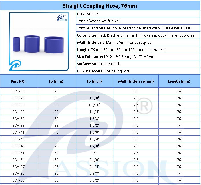 High Performance 4 Inch 5-8mm Thick Silicone Marine Exhaust Hose Straight Silicone Pipe