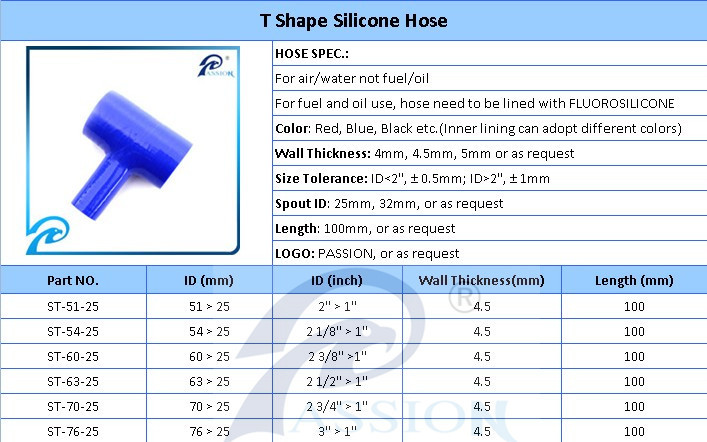 3 Ends Silicone Hose T Shape Auto Parts 4 Inch Air Intake Pipe for Truck