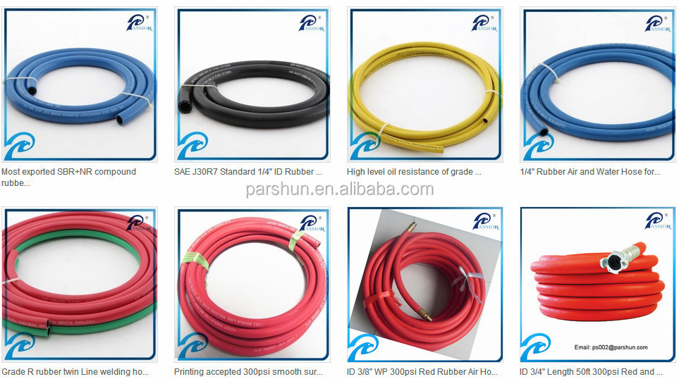 Paishun - 50m or 100m Per Roll Colored Rubber Flexible Water Hose 10 Bar Air Fluid Hose Assembly 12