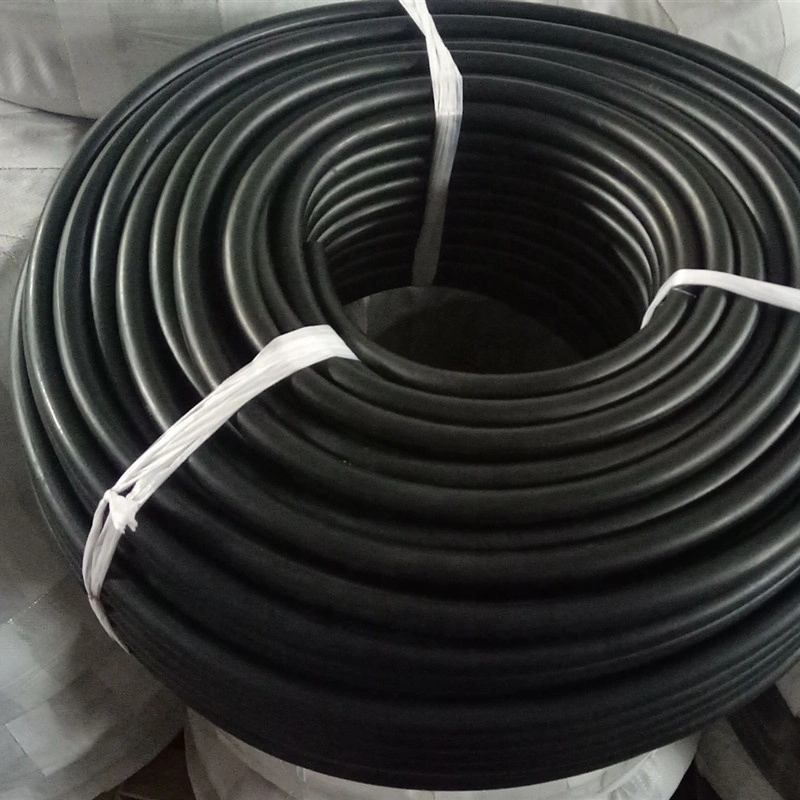 Paishun - Flexible Heavy Duty Coil Fluid Line Black Rubber Hose for Air Compressor Rubber Air Water Hose 1