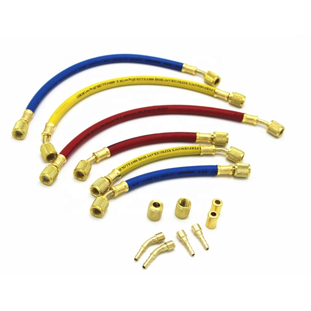 Paishun - Red Yellow Blue Flexible Freon Hose for Car Refrigerant Charging Hose 1