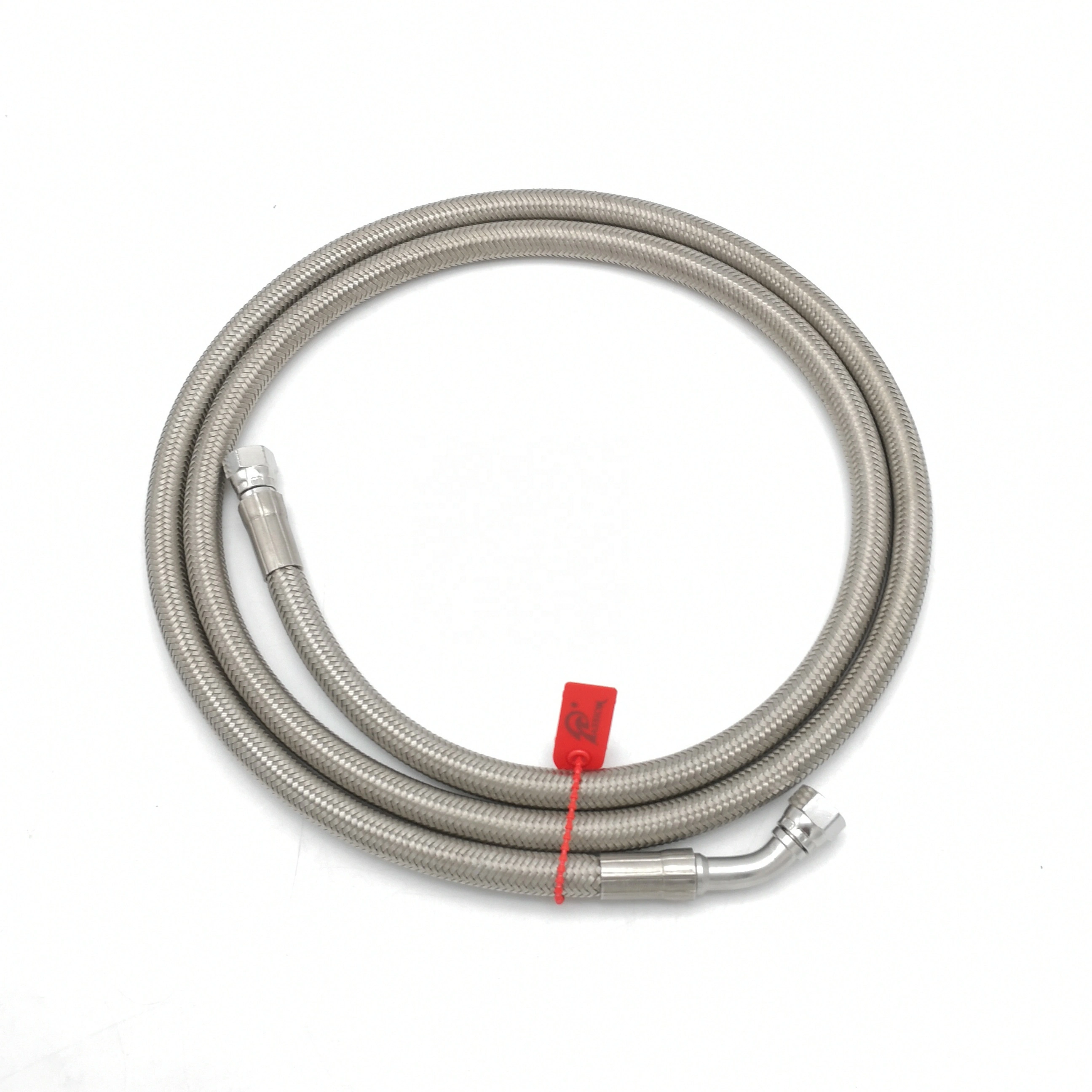 Paishun - 1/2 JIC Stainless Steel Wire Braided PTFE Clear Braid Hose for Steam PTFE Hose Assembly 1