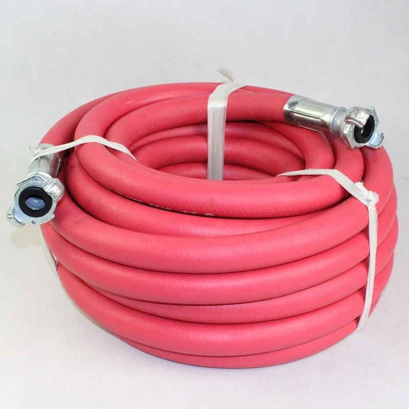 Paishun - 3/4 x 50FT Red Jackhammer hose with Crimped or double banded Crows foot ends Air Fluid Hose Assembly 1