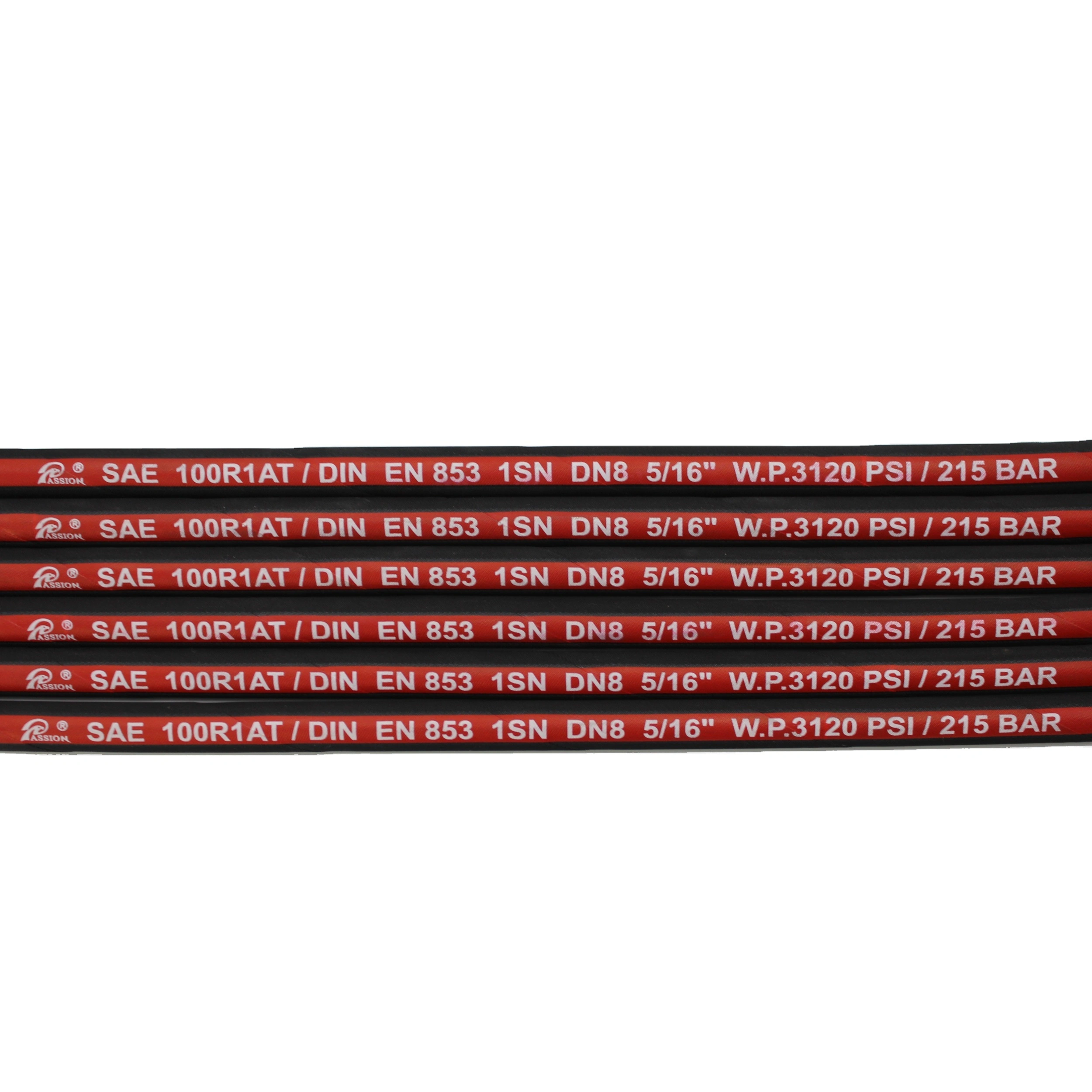 Paishun - DN8 WP215 Bar High Pressure Cloth Cover Hydraulic Rubber Hose R1 for Washers SAE 100R1 / EN 853 1SN 1