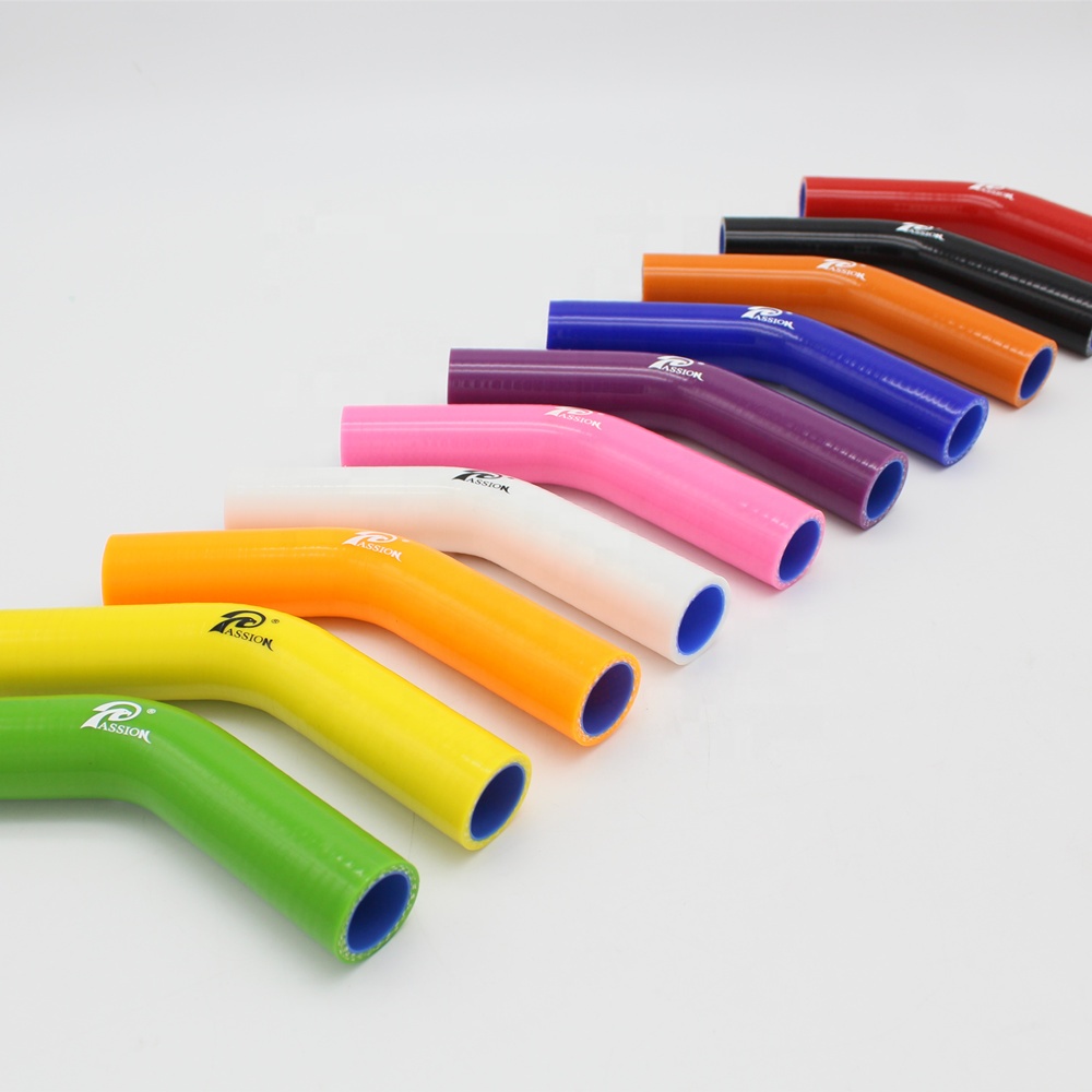 Paishun - Colorful 45 Degree High Performance Reinforced Silicone Hose 45 Degree Elbow Hose 8