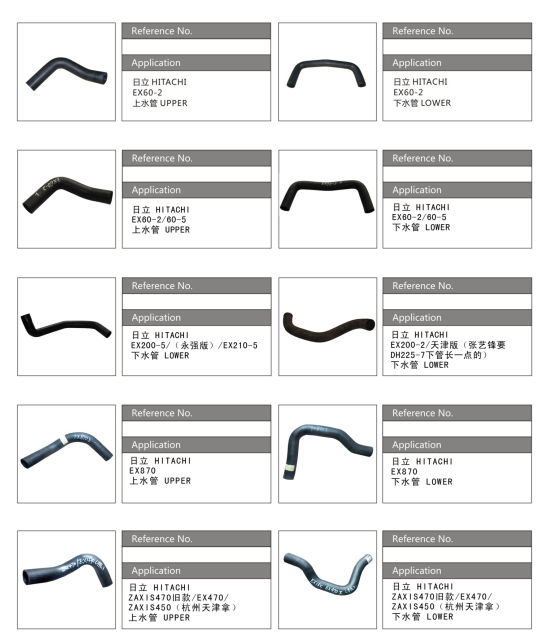 Paishun - EPDM Rubber Engine Coolant Heated Water Hose Excavator / Loader Hose for HITACHI 11
