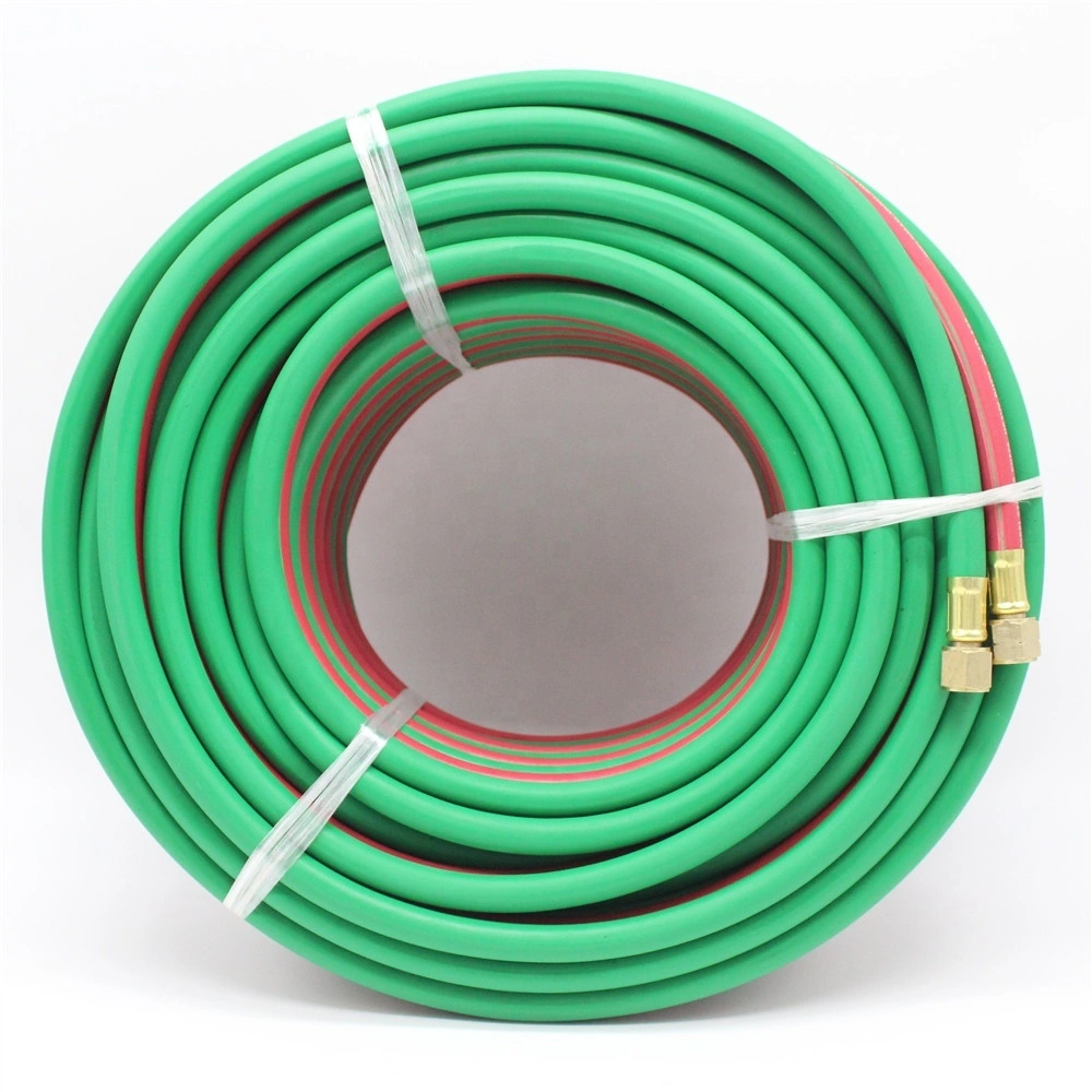 Paishun - 1/4'' x 100FT WP 300psi Twin Welding Rubber Gas Hose Pipe for Cutting Twin Hose with Fittings 1