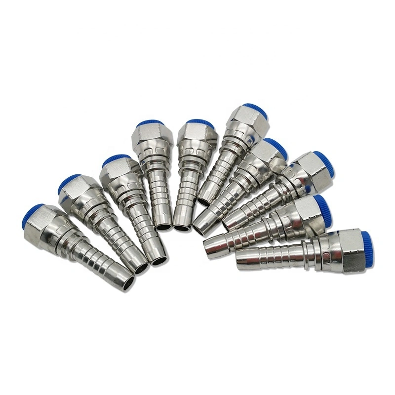 Paishun - 3/8 Stainless Steel JIC Female PTFE Braided Hose Fittings Hydraulic Hose Fitting 1