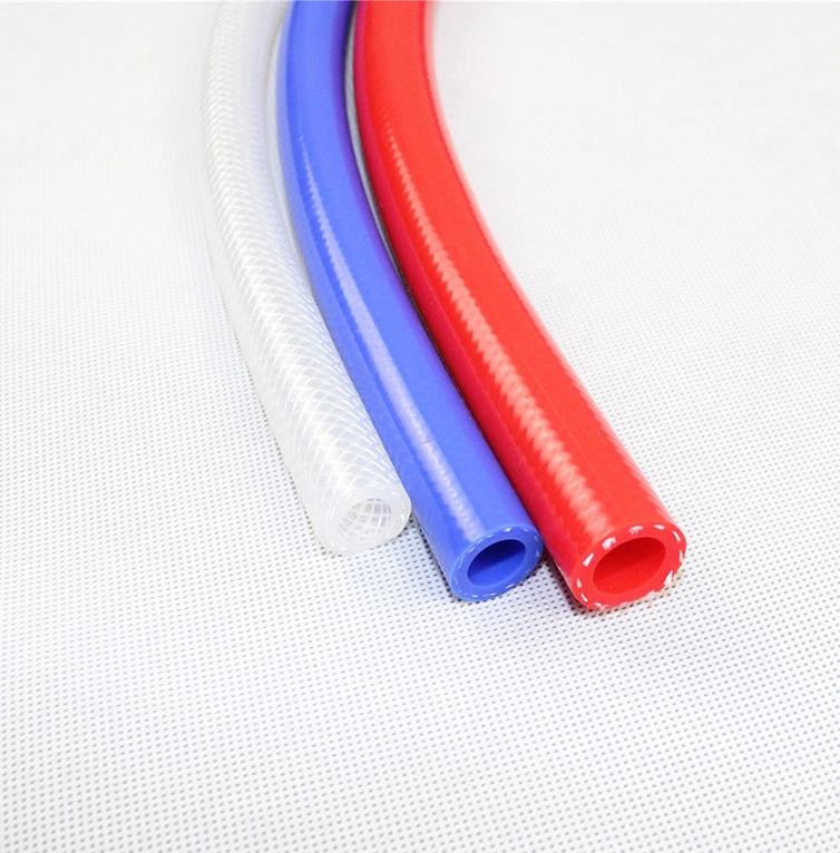 Paishun - Blue/Black/Red ID 5mm OD 8mm Heat Shrinkable Silicone Tube Braided Silicone Hose Silicone Heater, Vacuum Hose 1