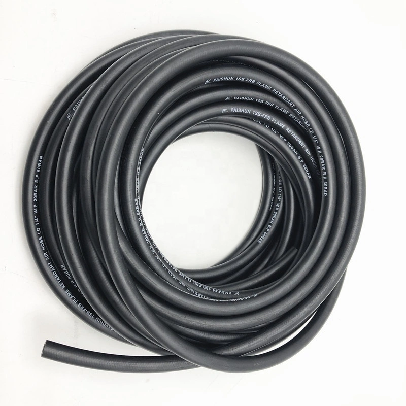 Paishun - 1/4 Inch Flexible Self-Extinguishing Fire Retardant Air Hose 300 PSI Rubber Air Water Hose 1