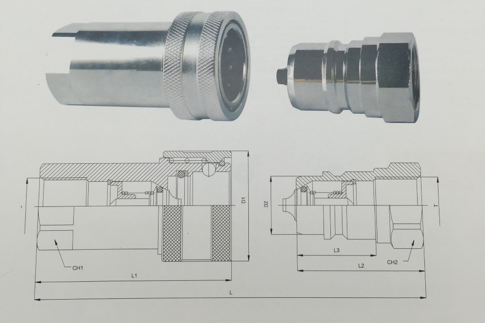 Paishun - ISO7241-A BSP Thread 1 Steel Hydraulic Quick Couplings Quick Coupling 8