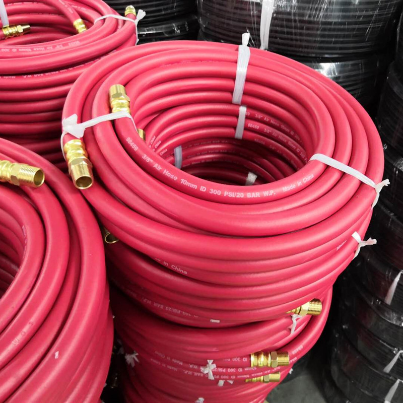 Textile Braid Reinforced Water 10 mm 20 bar Rubber Air Hose with NPT Fittings