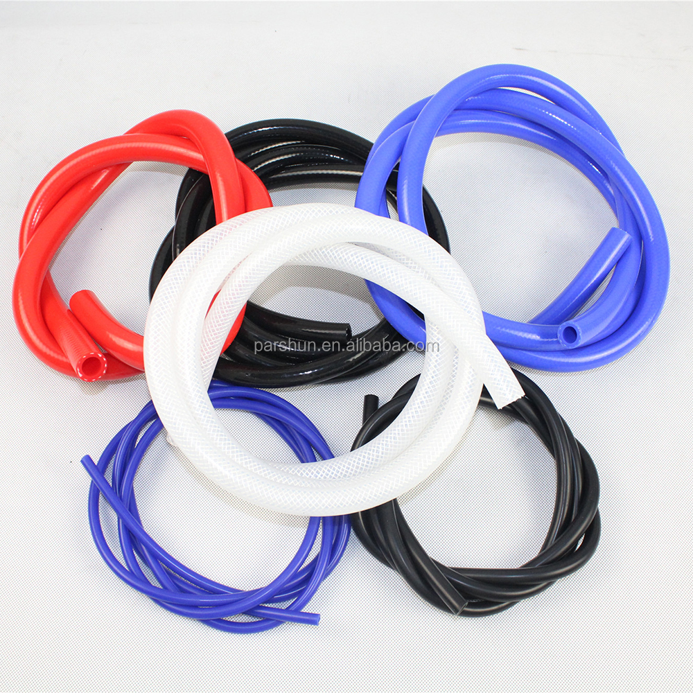 Paishun - Black/Blue ID 6mm OD 10mm Silicone Vacuum Hose Silicone Heater Hose / Braided Silicone Hose 10