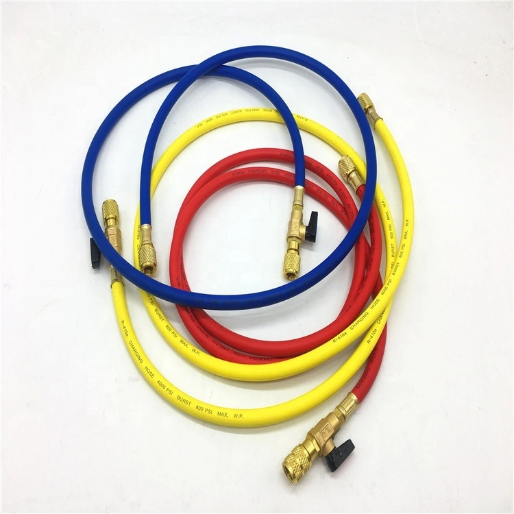 Paishun - Refrigerant Kit Flexible AC Charging Hose with Gauge for Refrigeration Refrigerant Hose 1