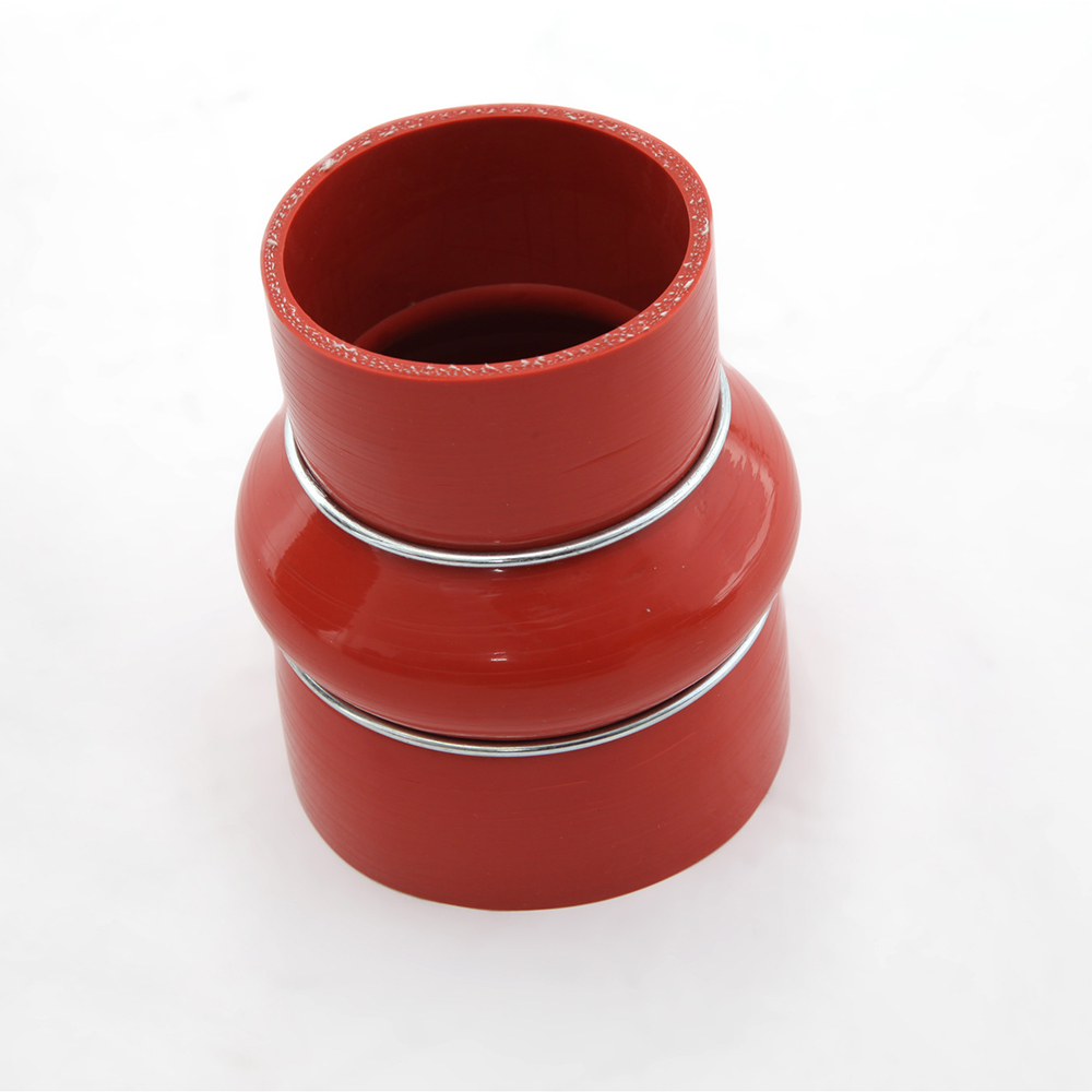 Paishun - Tuyau d'échappement en caoutchouc silicone souple noir, tube réducteur droit 8