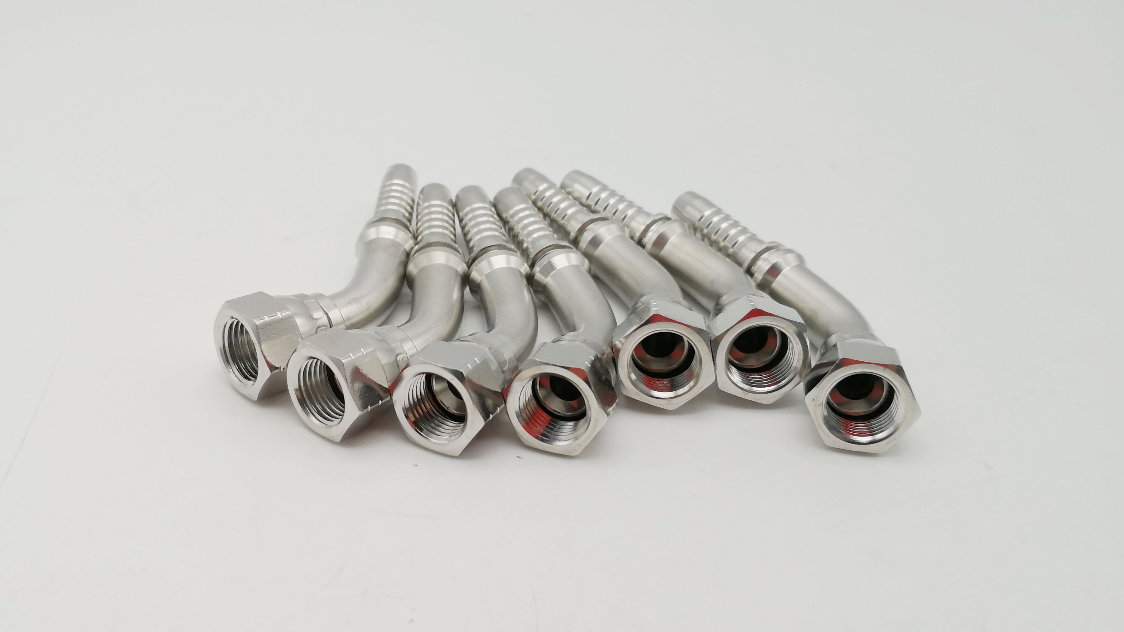 Paishun - High Pressure Hydraulic Oil Hose Pipe Fitting Crimped 3/8 Stainless JIC 74 degree Cone Seal 8