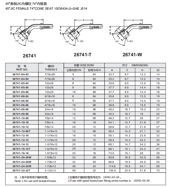 Paishun - High Pressure Hydraulic Oil Hose Pipe Fitting Crimped 3/8 Stainless JIC 74 degree Cone Seal 7